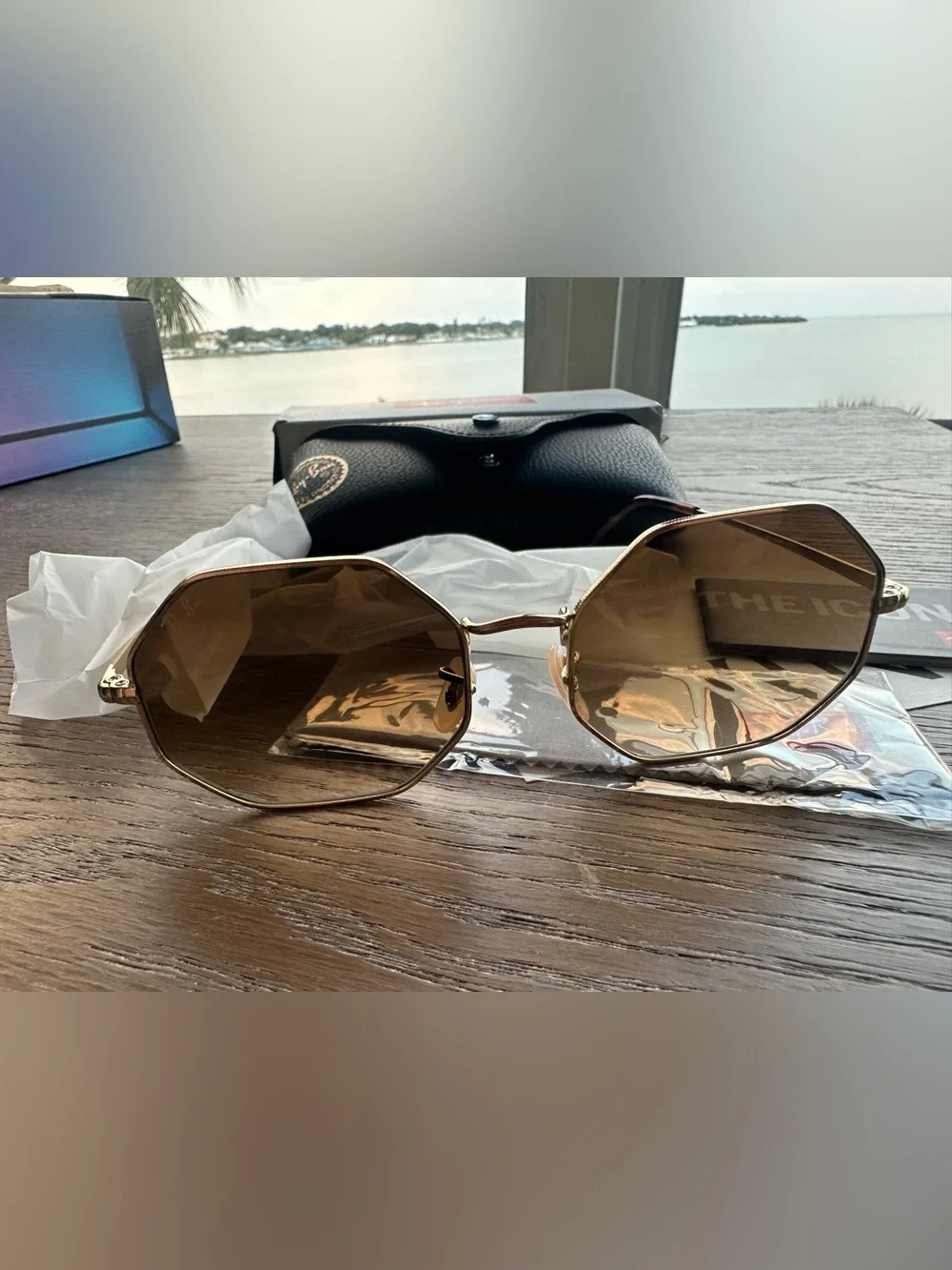 NEW Ray-Ban Octagon 1972 Geometric Sunglasses in Arista Gold Lt Brown 54-19-145